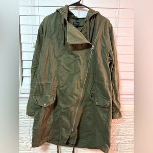Topshop Khaki Hooded Jacket